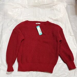Pink Clover Rich Red Crew Neck Sweater